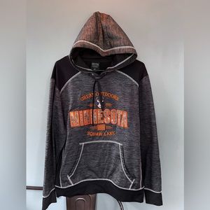 Mens medium, hoodie(gray and black), Great outdoors Minnesota, Squaw Lake